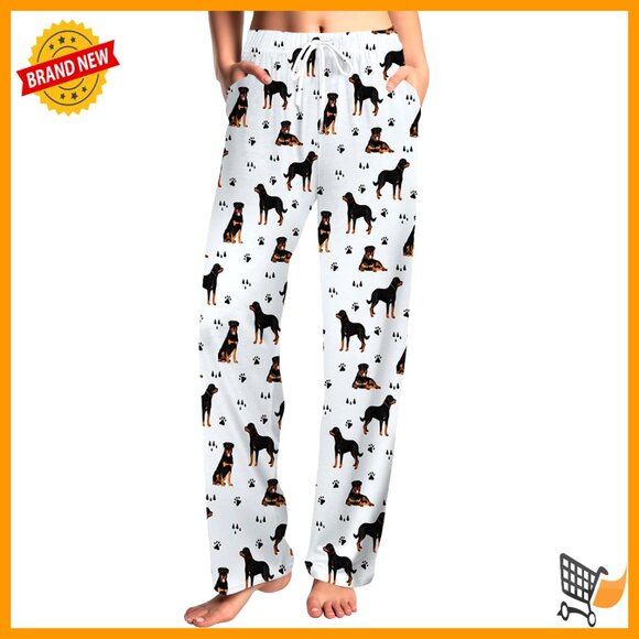 Funny Dog Print Pajama Pants Cozy Unisex Lounge Sleepwear Pet Lover Gift